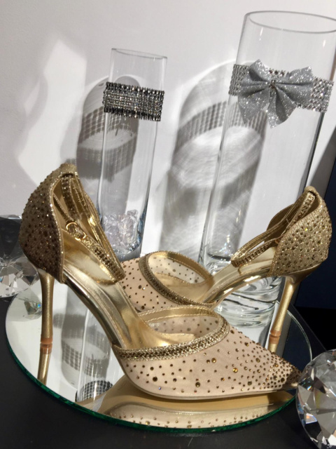 Czółenka na szpilce SPARKLY złoto Czółenka na szpilce SPARKLY złoto