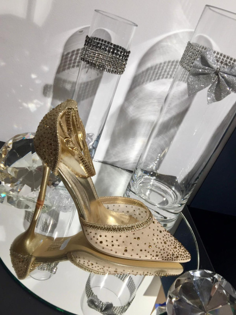 Czółenka na szpilce SPARKLY złoto Czółenka na szpilce SPARKLY złoto