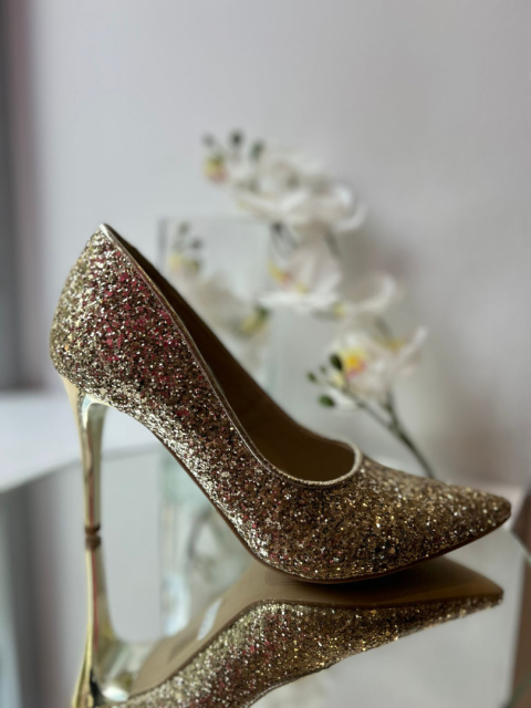 Czółenka na szpilce GLITTER złoto Czółenka na szpilce GLITTER złoto