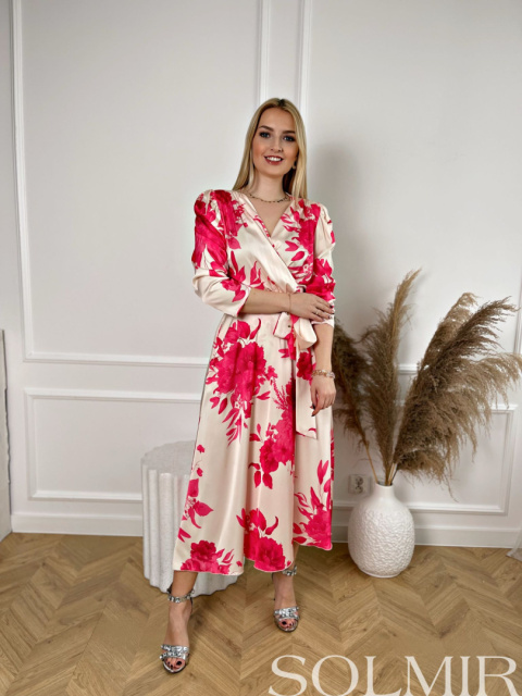 Sukienka FLAVIA fuksjowe kwiaty Sukienka FLAVIA fuksjowe kwiaty