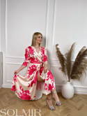Sukienka FLAVIA fuksjowe kwiaty