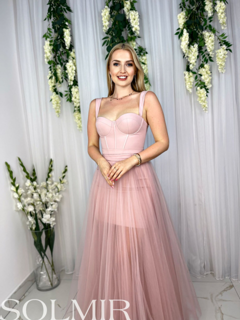 Sukienka BALERINA MAXI pudrowy róż Sukienka BALERINA MAXI pudrowy róż