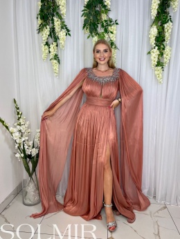 Sukienka premium PAPRINA miedziany róż