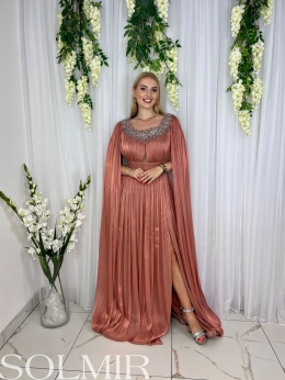 Sukienka premium PAPRINA miedziany róż