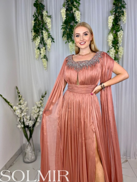 Sukienka premium PAPRINA miedziany róż Sukienka premium PAPRINA miedziany róż