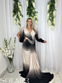 Sukienka premium SINEM ombre beż z czernią