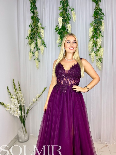Sukienka WENECJA śliwkowy fiolet Sukienka WENECJA śliwkowy fiolet