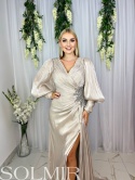 Sukienka premium SAWAJA jasny szary
