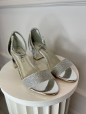 Sandały na słupku TEXAS srebro