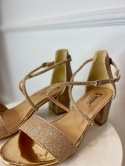 Sandały na słupku FLORIDA różowe złoto