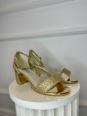 Sandały na słupku TEXAS złoto