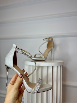 Sandały na szpilce MEX srebro