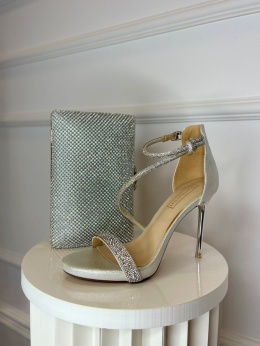 Sandały na szpilce MEX srebro