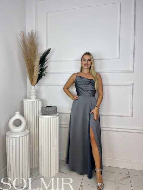 Sukienka ANASTASIA grafit/szarość