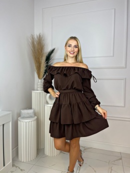 Sukienka AVOCADO rękaw czekolada