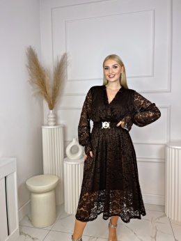 Sukienka GABI koronka czekolada