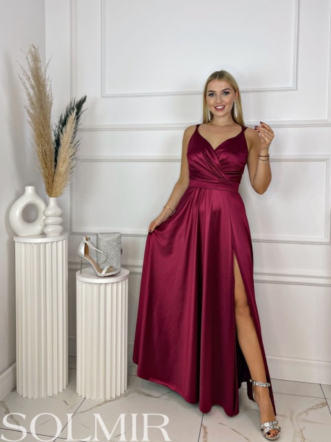 Sukienka MARIANNA satyna bordo Sukienka MARIANNA satyna bordo