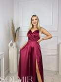 Sukienka MARIANNA satyna bordo