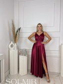 Sukienka MARIANNA satyna bordo