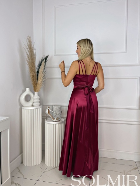 Sukienka MARIANNA satyna bordo Sukienka MARIANNA satyna bordo
