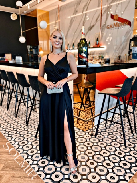 Sukienka MARIANNA satyna czerń Sukienka MARIANNA satyna czerń