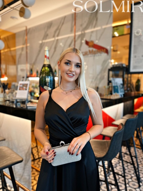 Sukienka MARIANNA satyna czerń Sukienka MARIANNA satyna czerń