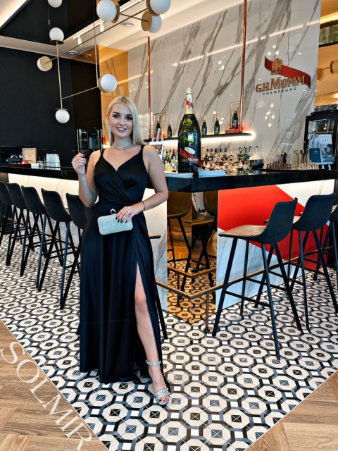 Sukienka MARIANNA satyna czerń Sukienka MARIANNA satyna czerń