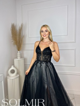 Sukienka MALEDIWA czerń ze srebrem