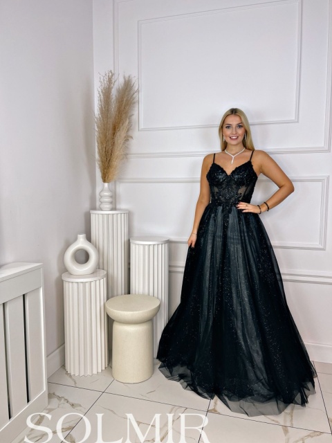 Sukienka PRADA czerń ze srebrem