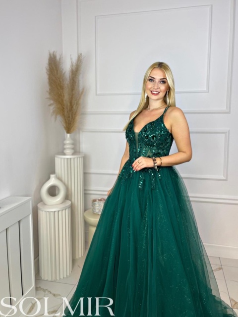 Sukienka ARIELKA butelkowa zieleń