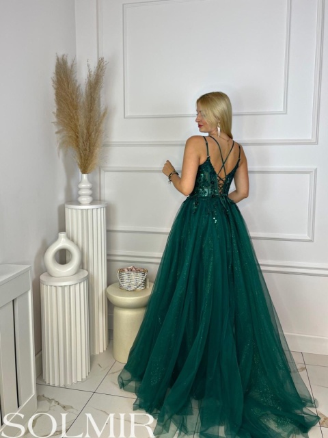 Sukienka ARIELKA butelkowa zieleń