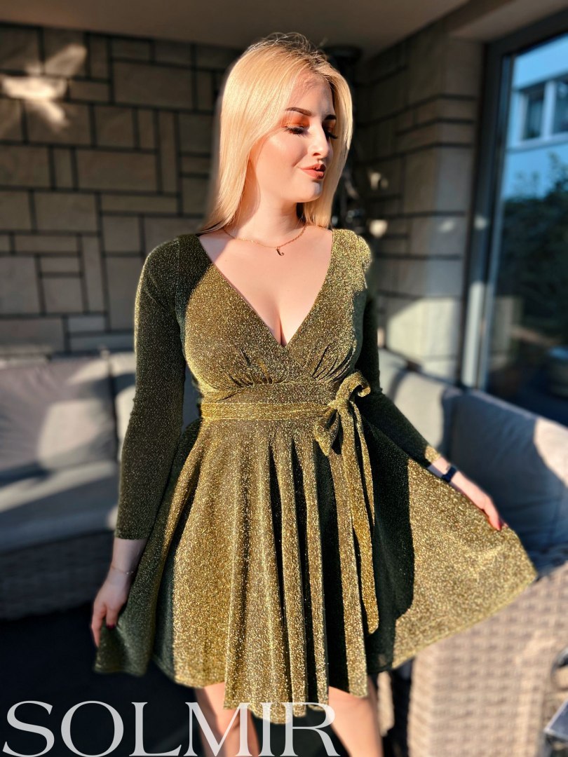 Sukienka SPARKLING BIS złoto