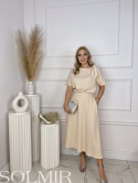 Sukienka ALICANTE MIDI waniliowy beż
