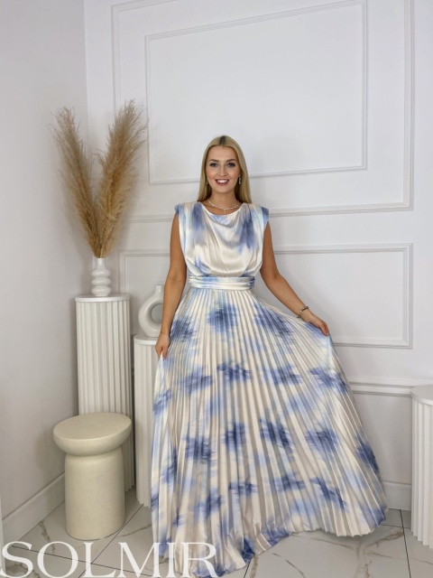 Sukienka FARIA wzory błękit