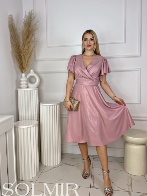 Sukienka RIMINA MIDI pudrowy róż