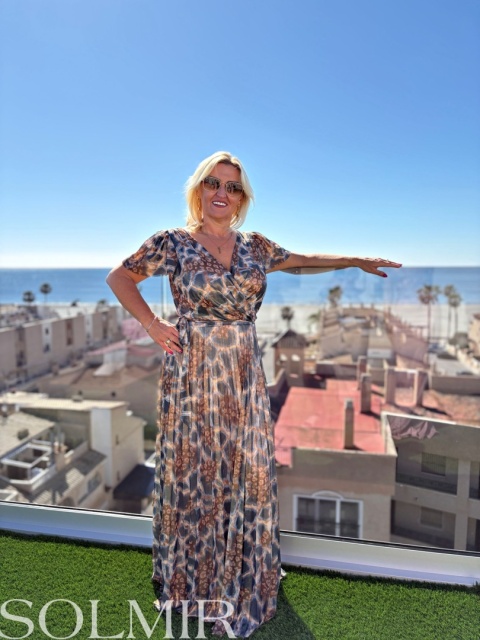 Sukienka ROSA print złote wzory