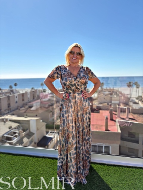 Sukienka ROSA print złote wzory