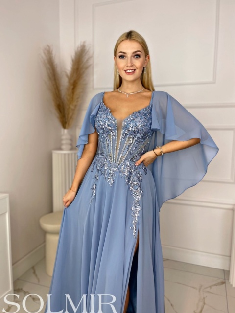 Sukienka ZAFIRA jeansowy błękit