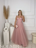 Sukienka BALERINA MAXI pudrowy róż