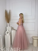 Sukienka BALERINA MAXI pudrowy róż