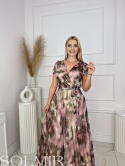 Sukienka ROSA print pudrowe wzory