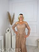 Sukienka premium TESSA nude pudrowy róż