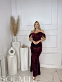 Sukienka MILLIE bordo welur / brokat