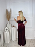 Sukienka MILLIE bordo welur / brokat
