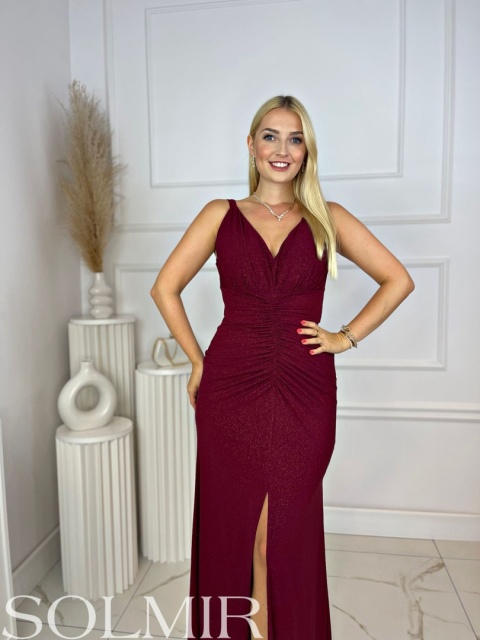 Sukienka NOLA bordo brokat