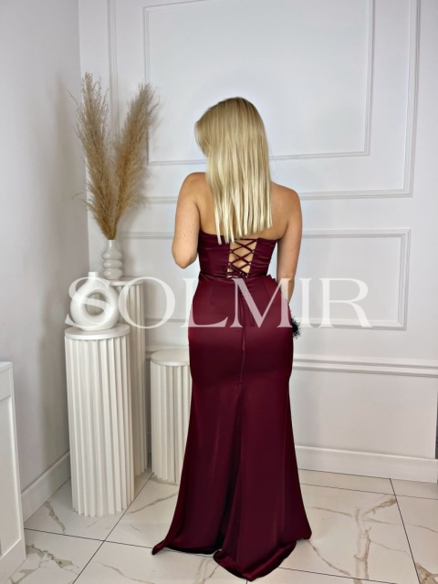 Sukienka BRIANA ciemne bordo / burgund