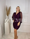 Sukienka 𝐩𝐥𝐮𝐬 𝐬𝐢𝐳𝐞 SIRI cekiny śliwkowe bordo