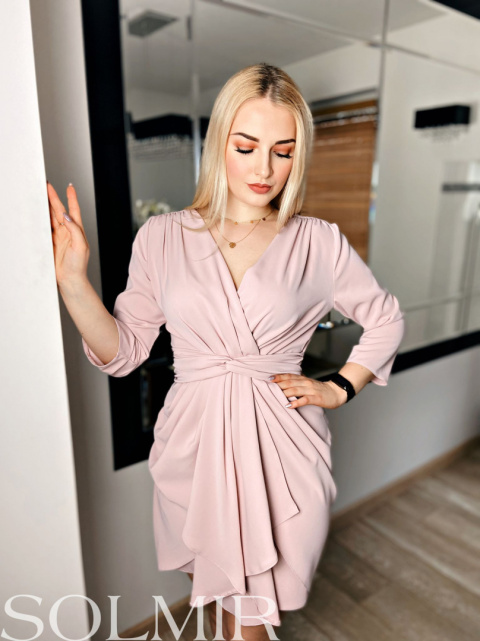 Sukienka NISS pudrowy róż Sukienka NISS pudrowy róż