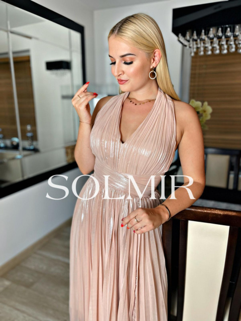 Sukienka premium MARILYN metaliczny róż Sukienka premium MARILYN metaliczny róż