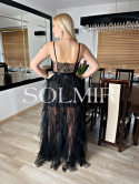 Sukienka SOFIA czerń z beżem